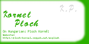 kornel ploch business card